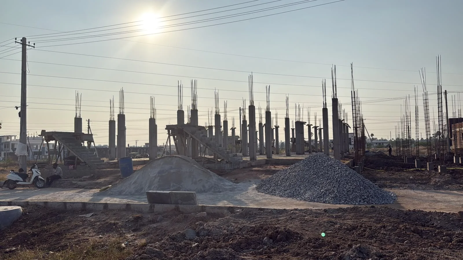 Columns and staircase structure in progress